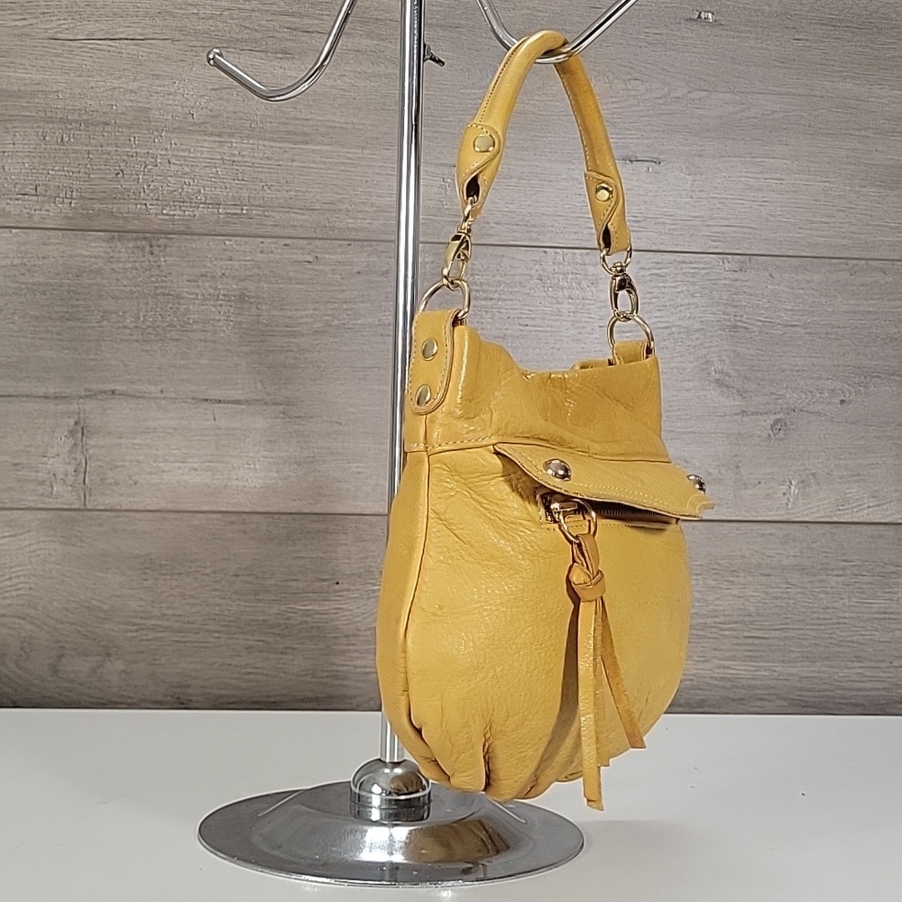 Pietro Alessandro Yellow Leather Handbag Purse Clutch Bag - Picture 2 of 12